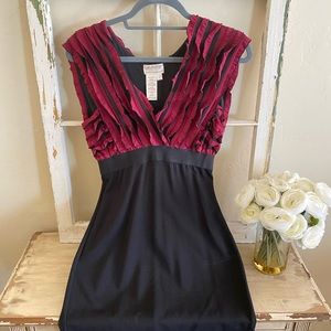 Max Studio tight fitted dress. Maroon black small.